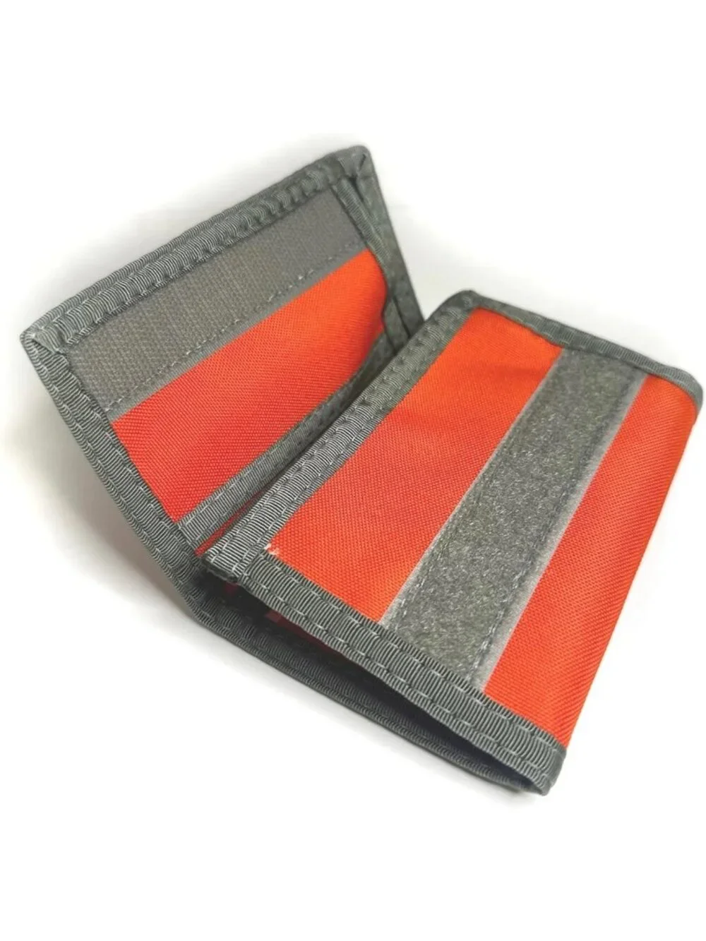 Bright Orange Trifold Wallet with ID Slot & Hook n Loop Closure - USA Made